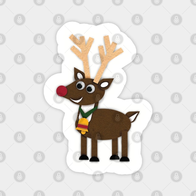 Christmas Felt Reindeer Magnet by LMHDesigns