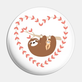 Mom and Baby Sloth Pin