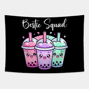 Bestie Squad Twin Day For Girls BFF Boba Tea Best Friend Tapestry