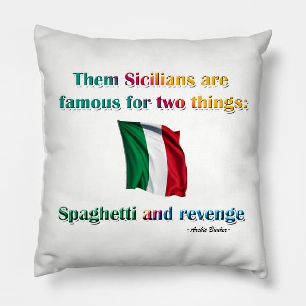 Spaghetti and Revenge Pillow by ToochArt