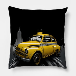 vintage taxi Pillow