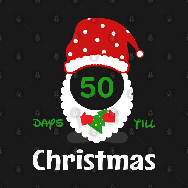 Chirstmas Santa Countdown Advent Calendar 50 Days Till Xmas Tee by Printofi.com