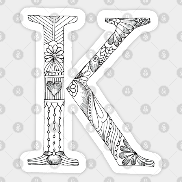 Henna Alphabet K / Henna Letter K - Black Henna Line Art - Henna ...