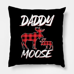 Red Plaid Daddy Moose Matching Family Pajama Christmas Gift Pillow