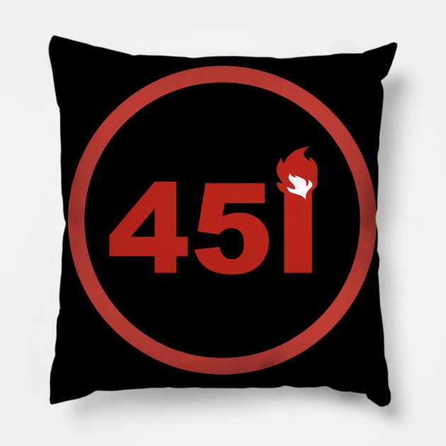 Ray Bradbury's Fahrenheit 451 Pillow by Phantom Goods and Designs