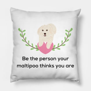 Maltipoo Mom and Dad Quotes Pillow