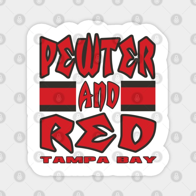 Tampa LYFE Pewter and Red True Football Colors! Magnet by pralonhitam
