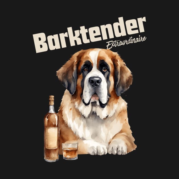 Saint Bernard Dog Barktender Extraordinair by sifis