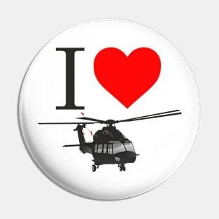 I Love Helicopters Pin