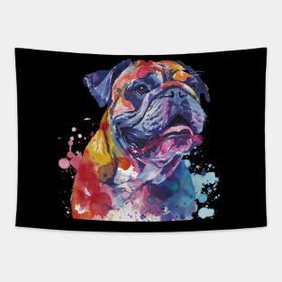 Bulldog Dog Water Color Pop Art Design for Dog Lover Tapestry