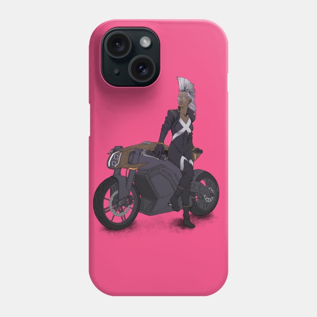 Mohawk Woman On Motorcycle Phone Case by ForAllNerds