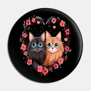 Somali Cat Couple Valentine Pin