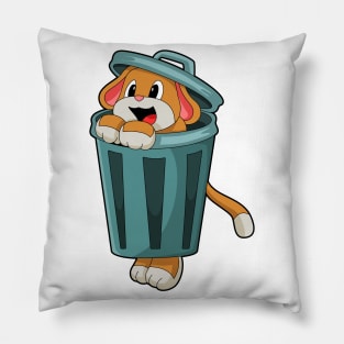 Dog with Trashcan Pillow