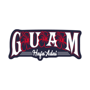 Guam Floral Island Sticker T-Shirt