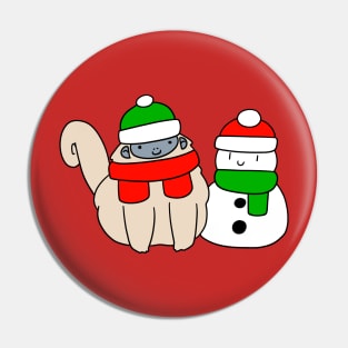 Fluffy Monkey and Snowman Pin