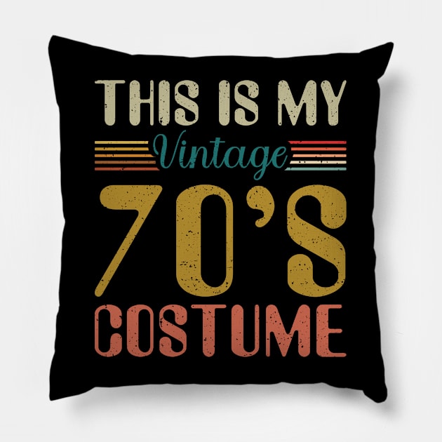 This Is My 70s Costume Shirt Retro 1970s Vintage 70s Party Pillow by Sowrav