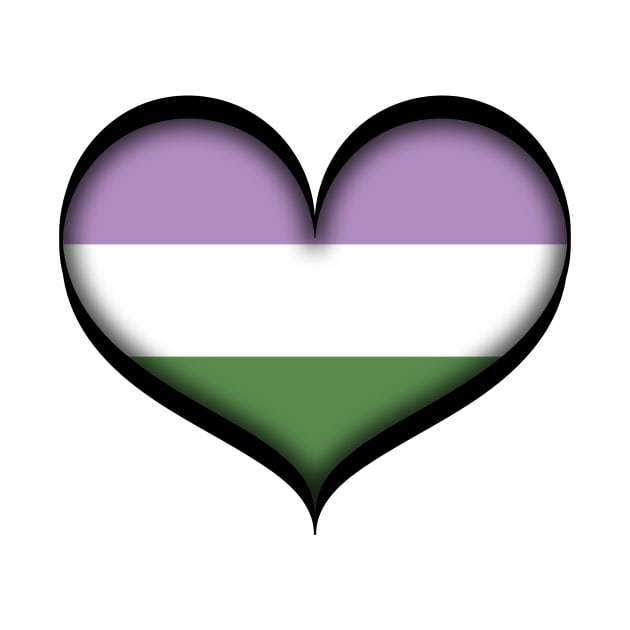 Large Vector Heart in Genderqueer Pride Flag Colors by LiveLoudGraphics