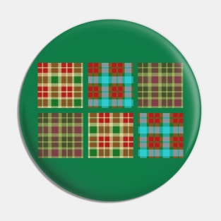 Christmas Plaid Blocks Pin