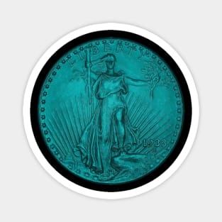 USA Liberty 1933 Coin in Turquoise Magnet