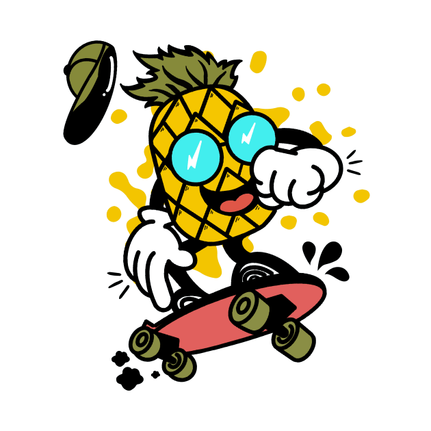 Pineapple Skateboard by monicasareen