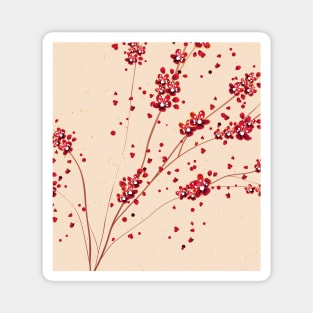 Boho Sakura Abstract Magnet