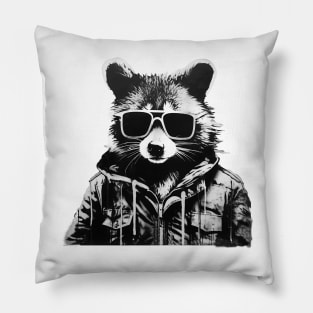 Chilled Raccoon Pillow