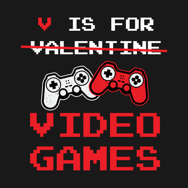 V is for video games, Gamer valentine gift by Chichid_Clothes