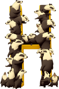 Badgers forming the letter H - Fantasy Kids T-Shirt by Fenay-Designs