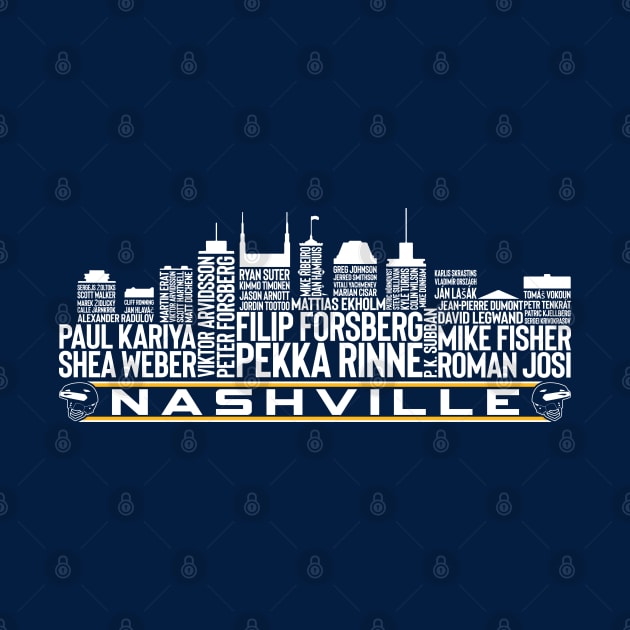 Nashville Hockey Team All Time Legends, Nashville City Skyline by Legend Skyline