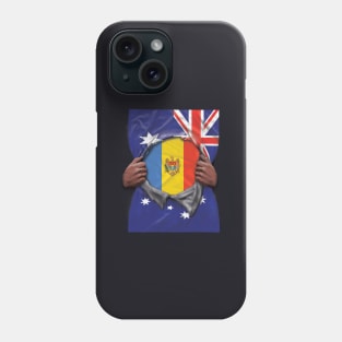 Moldova Flag Australian Flag Ripped - Gift for Moldovan From Moldova Phone Case