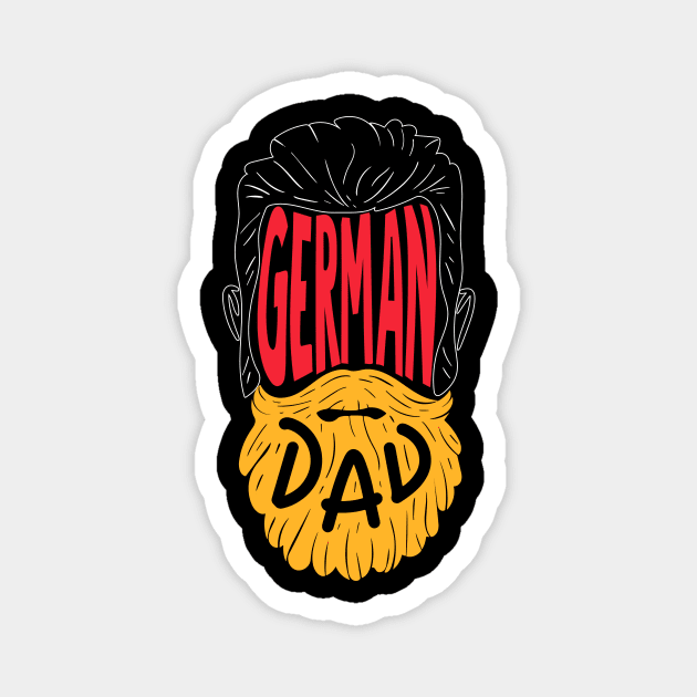 Bearded German Dad - Beard Tattoo Gift Magnet by biNutz