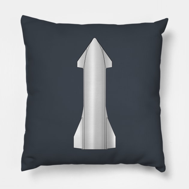 SpaceX Starship Pillow by Vidision Avgeek