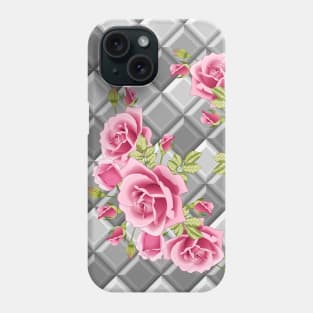 Roses On Geometric Background Phone Case