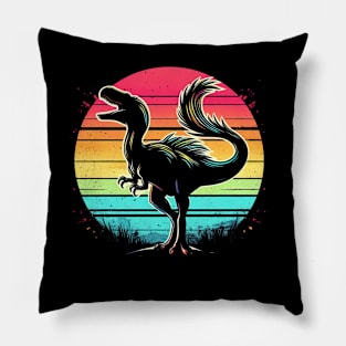 Retro Therizinosaurus Pillow