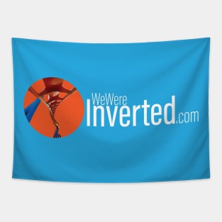 We Were Inverted Logo | Orange Circle | White Text Tapestry