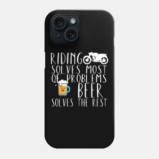 Motorcycle riding problems beer Phone Case