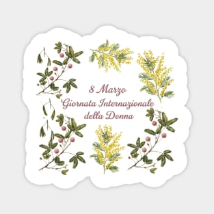 Celebrate Women's Day Floral Wreath Design Magnet