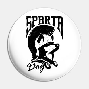 Sparta Dog Black Drawing Illustration Pin