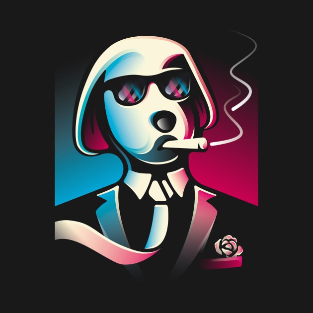 goldenretriever mobster dog by owlskul-art