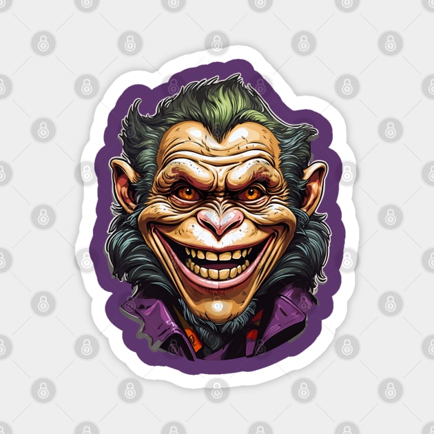 Evil Grin Monkey Magnet by Providentfoot