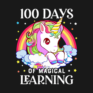 100 Days Of Magical Learning School Unicorn Girls Teacher T-Shirt