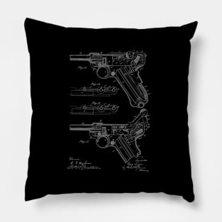 recoil loading small arms Vintage Patent Drawing Pillow