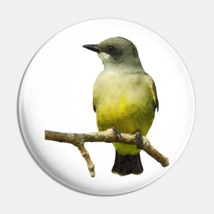 Cassin's Kingbird Yellow and Gray Southwestern Wildlife Pin