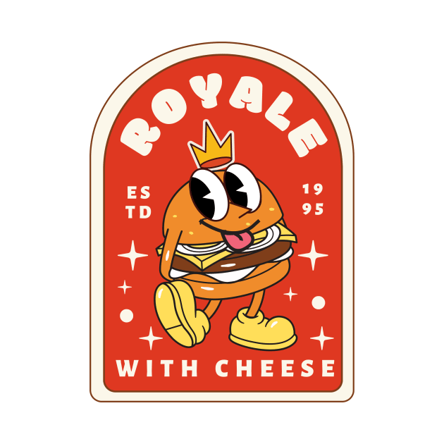 Royale With Cheese Retro Cartoon Burger Pulp Fiction by maikamess