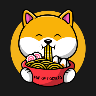 Pup of Noodles Ramen Loving Corgi Tee T-Shirt