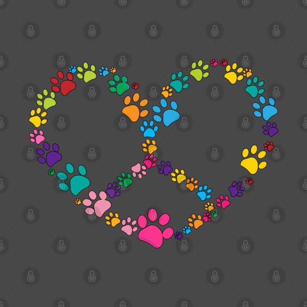 Dog Paw Print Heart Peace Sign Dog Lovers by Dibble Dabble Designs