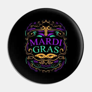 Lettering And Ornaments For Mardi Gras Pin