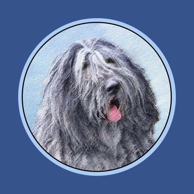 Bergamasco Sheepdog Painting - Cute Original Dog Art by Alpen Designs