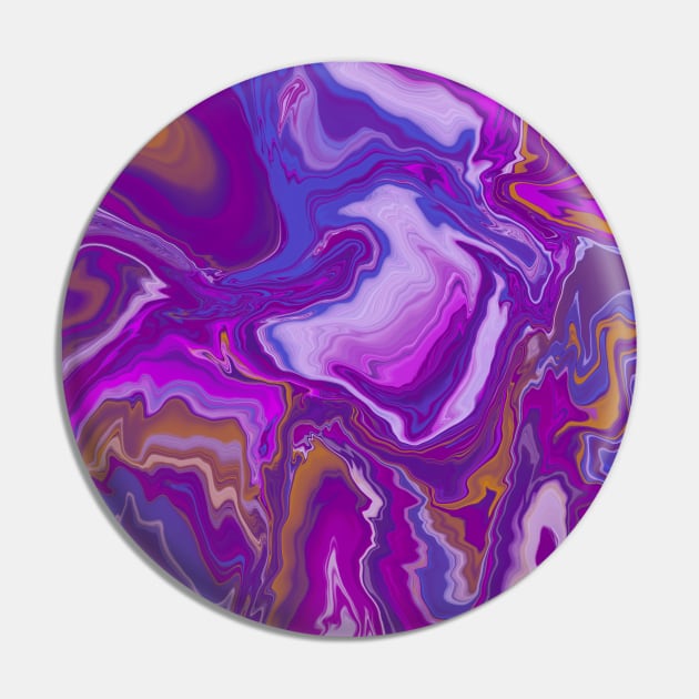 Purple Blue Pink Digital Pour Paint Pin by LozzieElizaDesigns