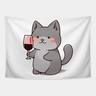 Cat Wine Lover 2 Tapestry